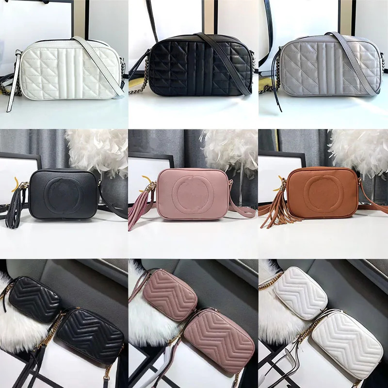 Marmont Designerskie torby na ramię z aparatem Torebki z łańcuszkiem Crossbody Skórzana torebka damska Czarna Różowa Nude Biała Torba