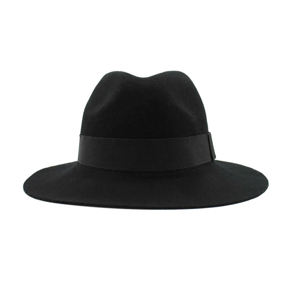 Beanie/Skull Caps Classic％Wool Fedora Hat Light Brim Ribbon Hat