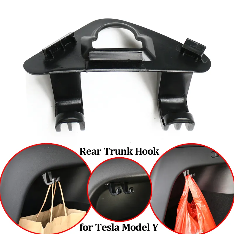 Crochet de coffre arrière pour Tesla Model Y, cintre de sac d'épicerie, organisateurs de rangement créatifs, parapluie suspendu, accessoires d'intérieur de voiture 2022