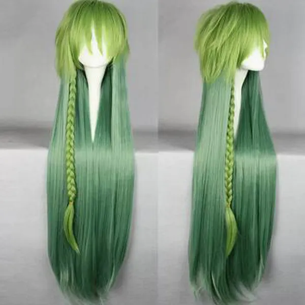 New popular anime Japanese Harajuku super cute straight blue long straight wig