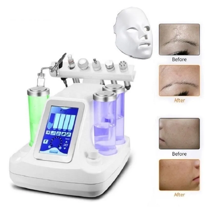 Équipement de beauté 7 en 1 nettoyage du visage sous vide Hydro eau oxygène Jet Peel Machine Peel Clean soins de la peau soulever et serrer les points noirs dispositif avec masque LED