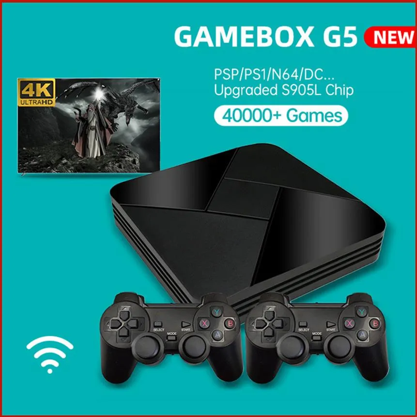 POWKIDDY Game Box G5 Nostalgic host S905L WiFi 4K HD Super Console X 50 Emulator 40000 Games Retro TV Video Player For PS1 N64 D276Z