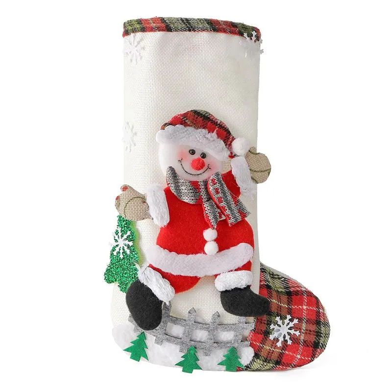 대형 Xmas 스타킹 선물 장식 가방 산타 나무 장식 양말 양말 결혼식 파티 크리스마스 크리스마스 용품 RRE15257