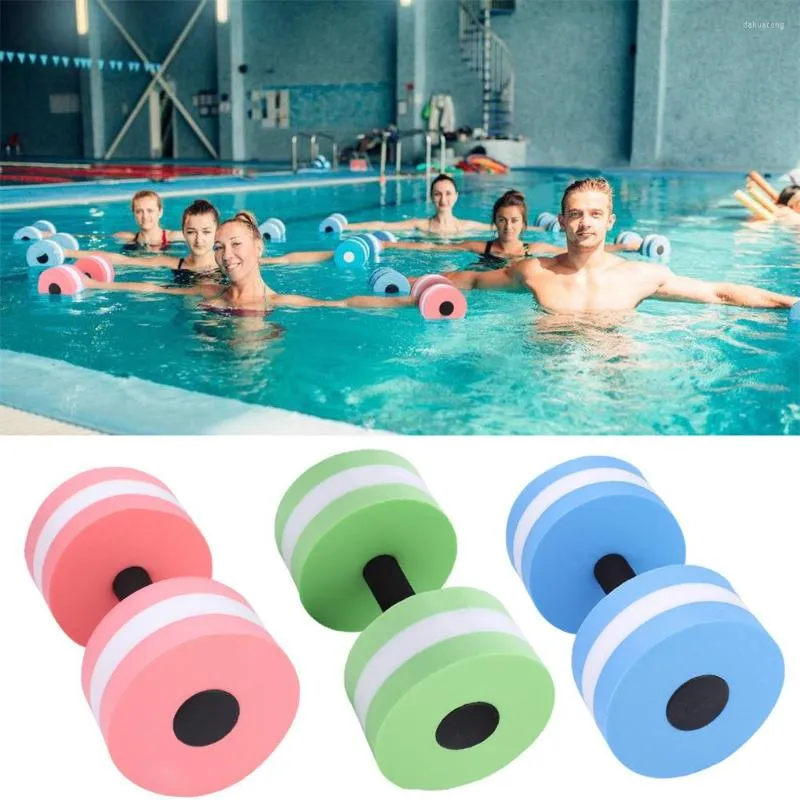 Hanteln 1 Paar Wasser Aerobic Dumbbell aquatischer Schwimmer Eva Eva Elastische Langhantel Aqua Fitness Pool Schwimm Yoga ￜbung Accessoire