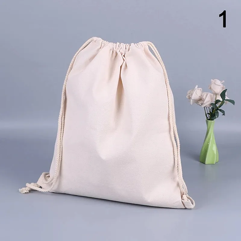 Sacs en coton réutilisables Sac en mousseline Pochette à cordon en toile Emballage de bijoux cadeau