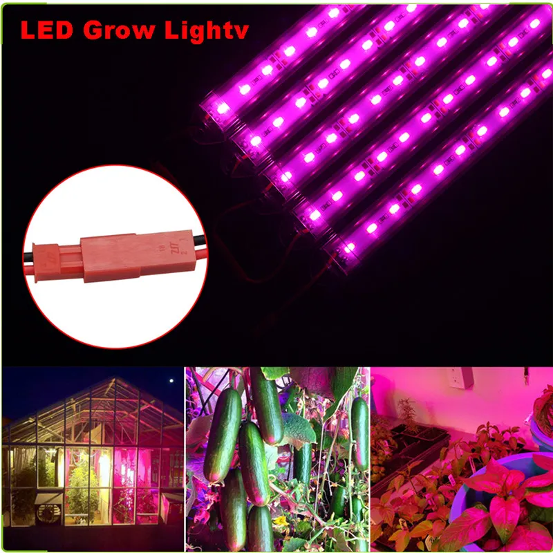 DC12V LED GROW LICHT 50 cm met DC -plug -ledbalklampen 5630 voor aquarium broeikasplant Growing verlichting 4 stks D2.0