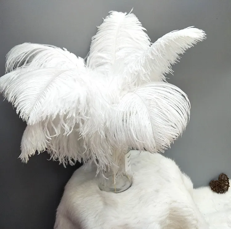 Feestdecoratie witte kleur struisvogel veerpluim 16-18 inches voor bruiloft centerpieces feesttafel huis