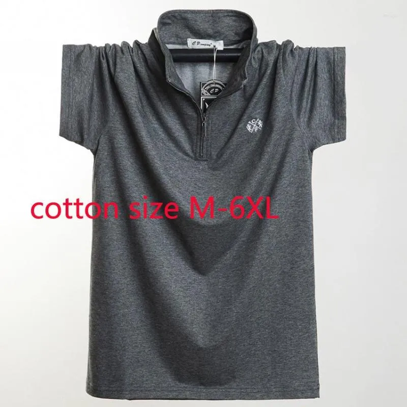 T-shirts pour hommes Arrivée Mode Grand Manches Courtes Hommes Surdimensionné Col Zip Décontracté Imprimé Tricoté Chemise Plus La Taille M LXL 2XL 3XL 4XL 5XL 6XL