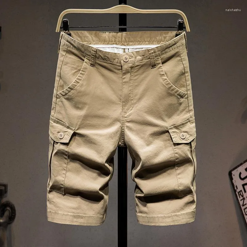 Men's Shorts LICHENGRUI 2023 Summer Men's Cargo Fashion And Leisure Cotton Loose Casual Male Brand White Khaki Black Green