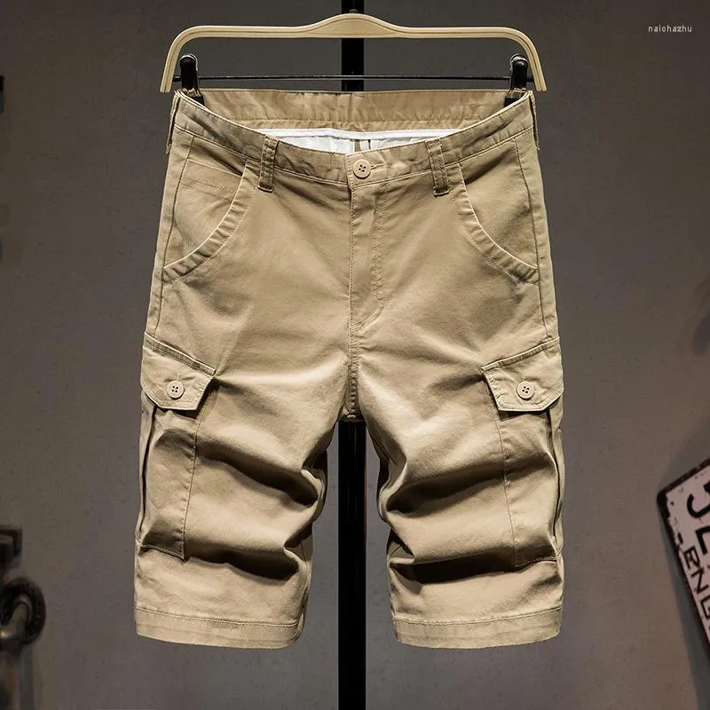 Herr shorts lichengrui 2023 Sommarmännens last mode och fritid bomull lös casual manlig märke vit khaki svart grön