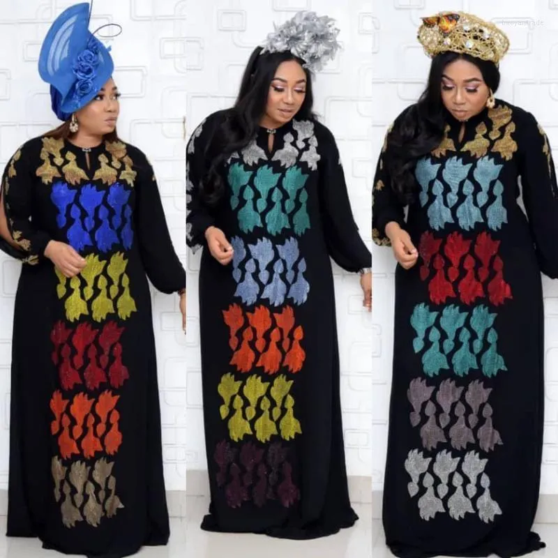 Vestidos de estilo étnico de estilo africano para mulheres moda bazin perfura