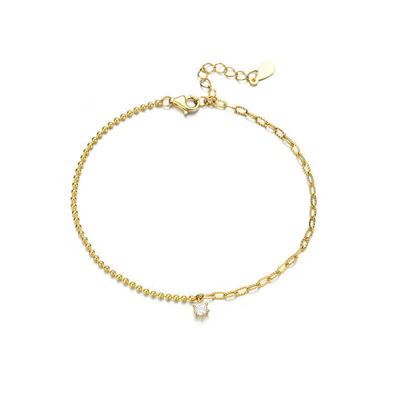 Braccialetto di lusso coreano per le donne Regalo di nozze Colore oro 925 Braccialetti a catena in argento Braccialetti Gioielli 021