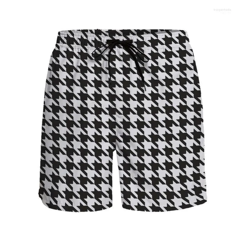 Pantaloncini da uomo Pantaloni da spiaggia per le vacanze casual traspiranti traspiranti ad asciugatura rapida da corsa Sport da uomo a scacchiera pied de poule