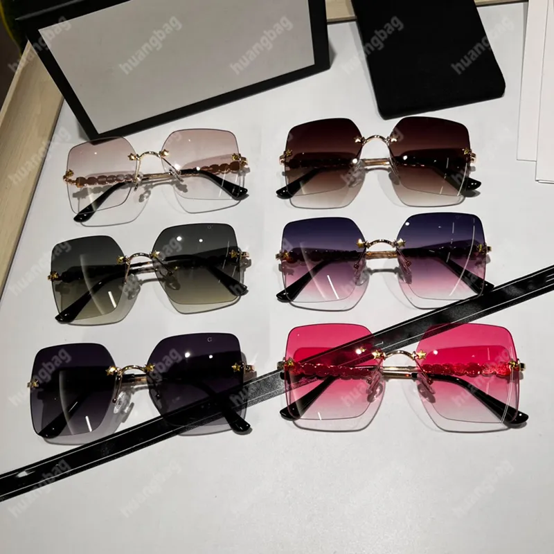 Women Sunglasses Star Diamond Frame Luxury Designer Sunglass Frameless 6 Colors Glasses Sunshades Sun Glass Classic Eyewears Fashion Ornamental Goggle