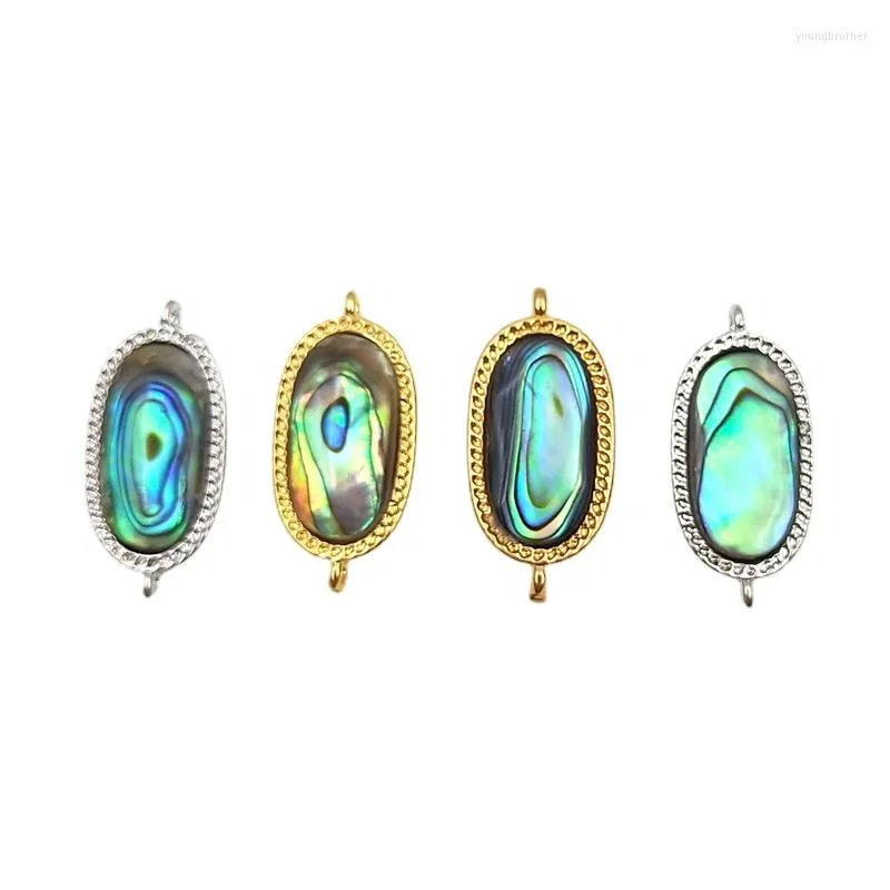 Pendentif Colliers 3 pcs Naturel Ovale Abalone Shell Paua Fantaisie Argent Plaqué Or Pour Les Femmes De Mode Bijoux Collier Bracelet Fabrication