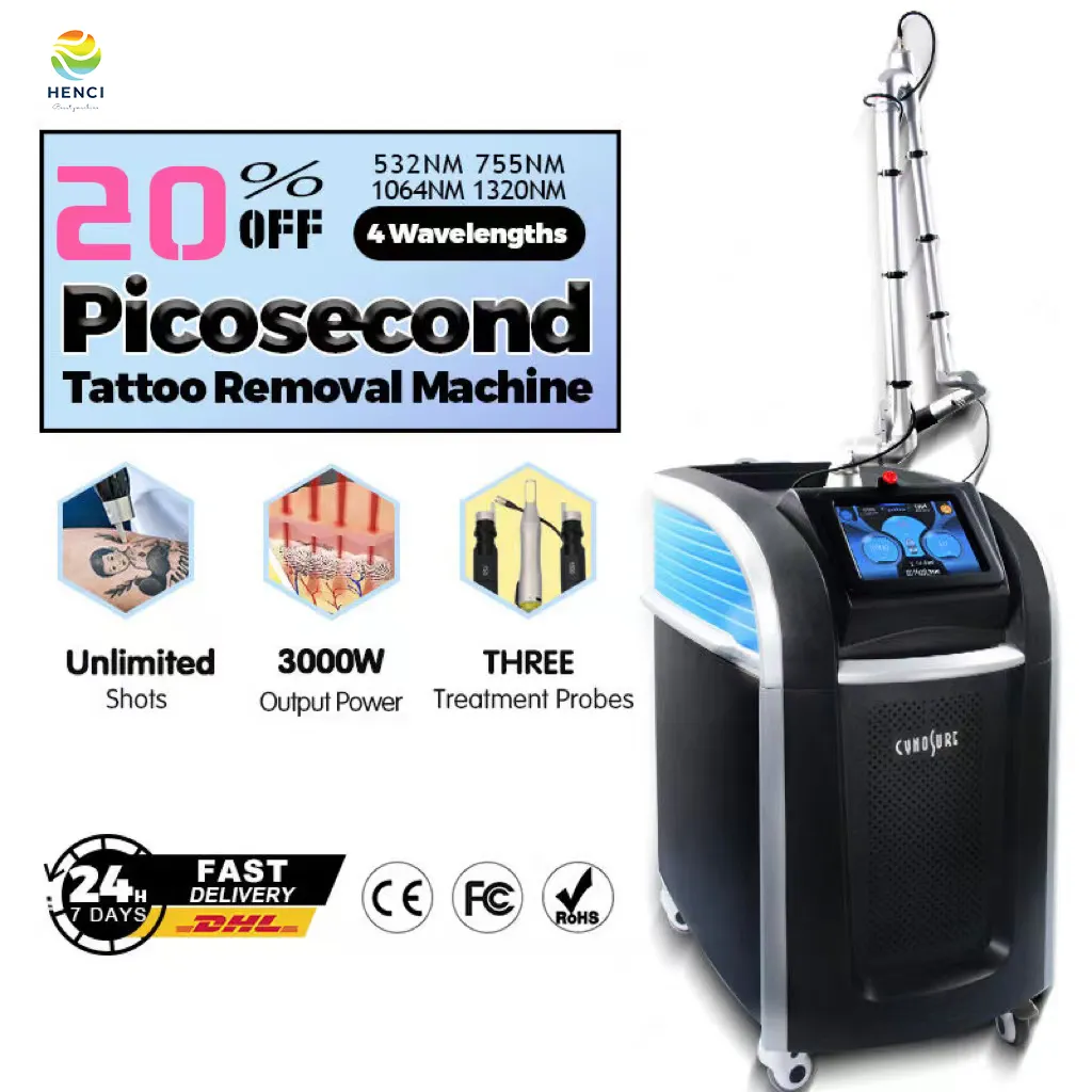 Picosecond Laser Trąc Trądzik 1064 Nm 532 Nm 755NM Q Switch ND YAG Laser Tattoo Pigment Machine