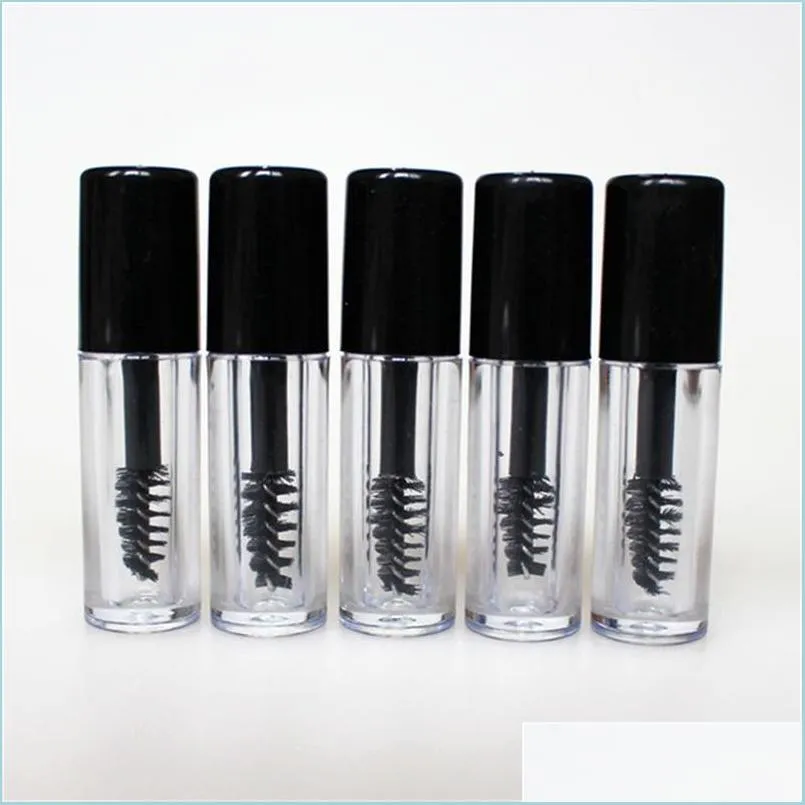 Verpakking Flessen 0 8Ml Lege Mascara Tube Wimper Crème Flacon/Vloeistof Fles Sample Cosmetische Container Met Lekvrije binnenste Zwarte Dop Dhxtc