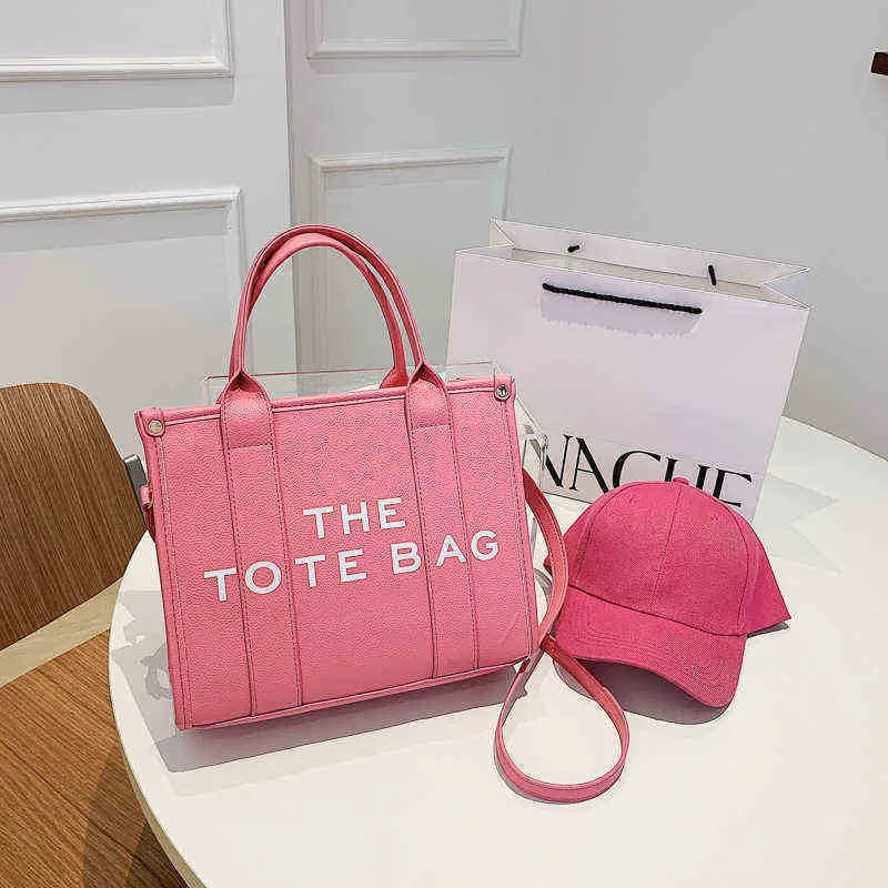 Marc Tote Bag Evening Badesigner Bashoulder Pink Mini Brand Women Tote torebki Mody Designer Bag Luksusowe PU skóra Small Crossbody z kapeluszem 220524