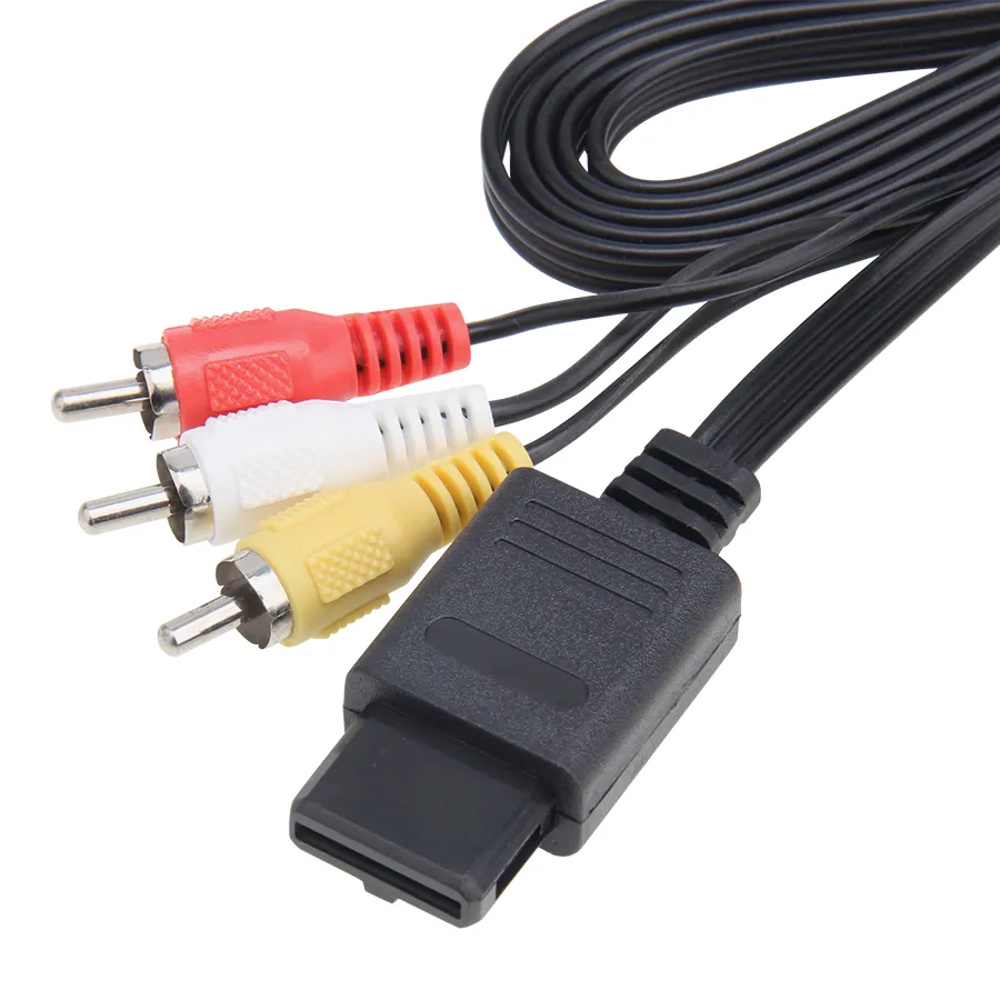 Cavo audio video TV da 1,8 m Cavo cavo 3 RCA per Nintendo 64 N64 GameCube NGC SNES SFC Connects