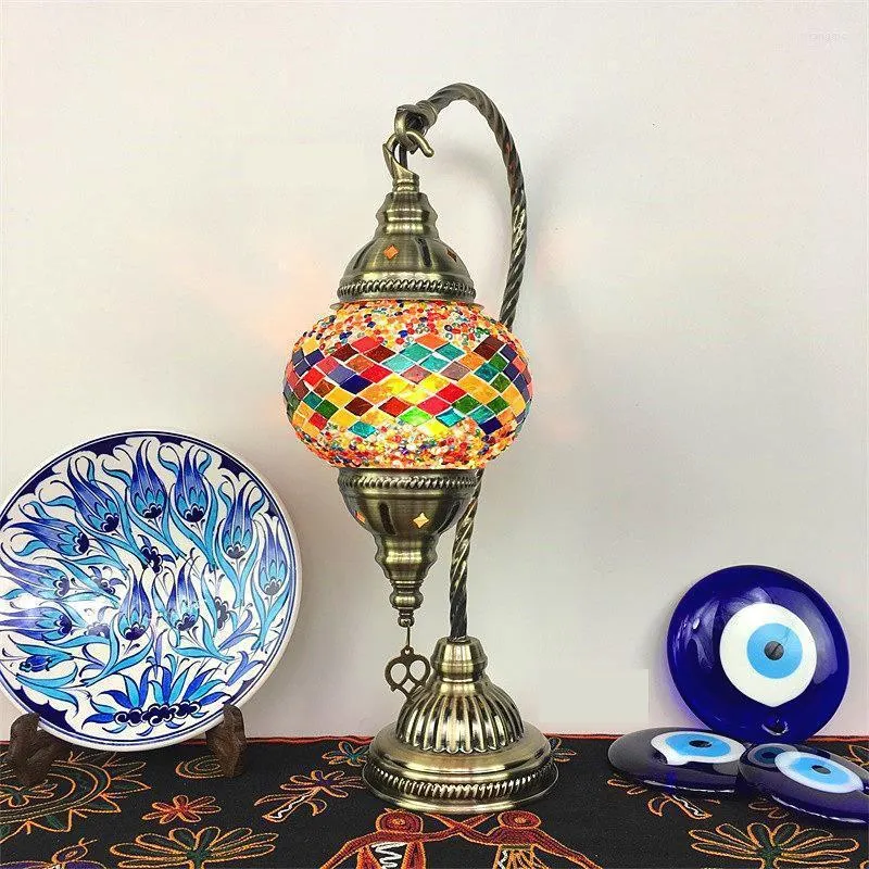 Table Lamps Moroccan Lamp Retro Romantic Nightlight Bedroom Restaurant El Bar Turkish Handmade Glass