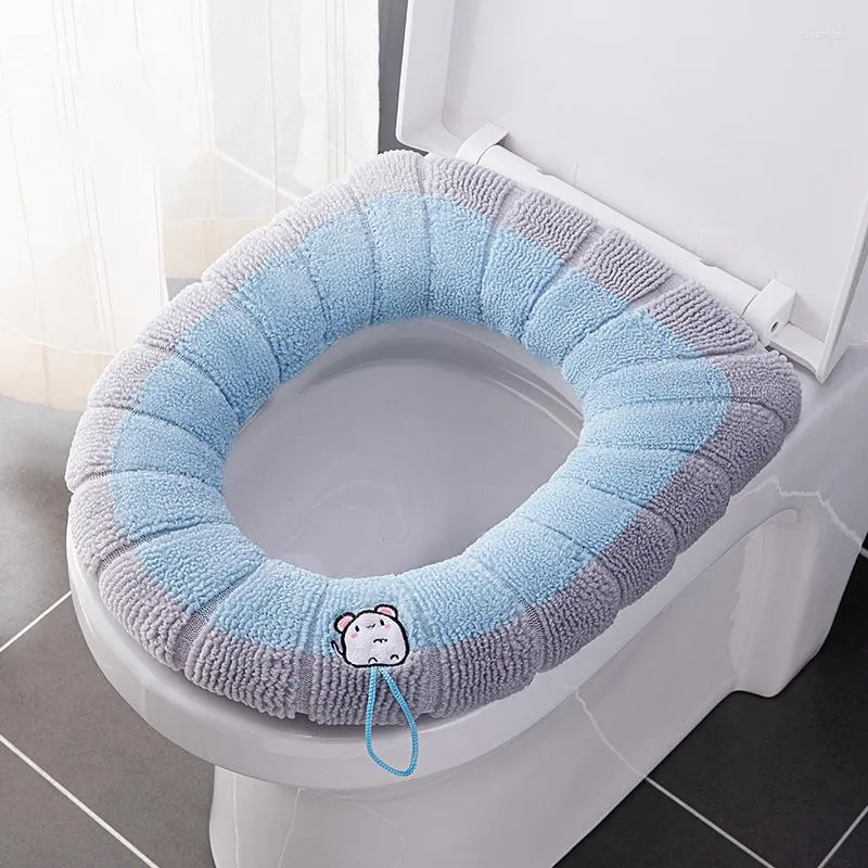 Housses de siège de toilette épaisses, tapis de couverture, chaud, doux, lavable, pour outil de fermeture, coussin de Bidet, accessoire de salle de bains, 272g