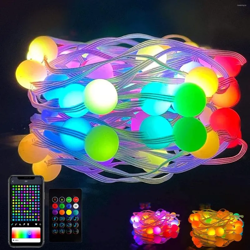 Str￤ngar USB RGB String Lights Smart DIY Globe med avl￤gsna musik fairy f￶r julfest sovrum br￶llop navidad