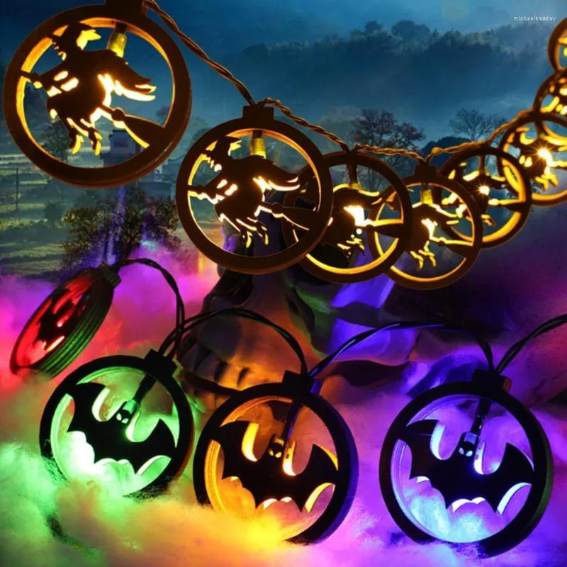 Strings 3.0m LED String Light Hollow Battery Operated Halloween Witch Bat Ghost Festival Glowing Party Supplies