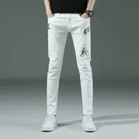 Men`s Jeans Spring And Autumn Stretch Embroidered 2021 Classic Original Design Foot Trousers Brand Pants