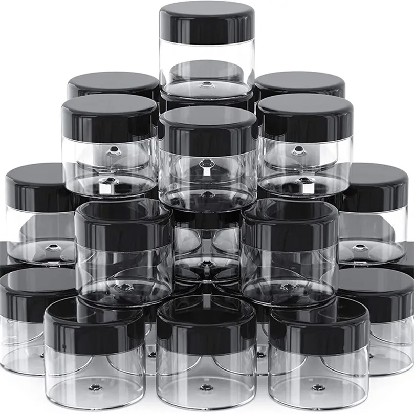 30/50/100Pcs Cosmetic paste Jars Pot Box Nail Art Cosmetic Bead Storage Makeup Cream Plastic Container Round Refillable Bottles CX220413