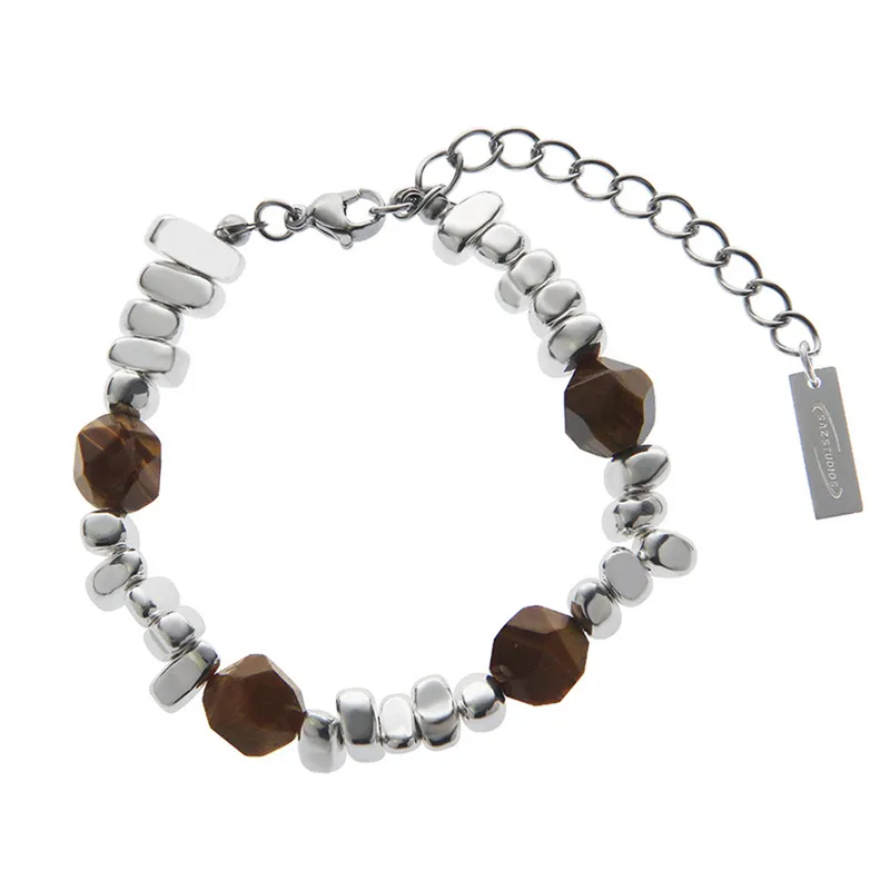 2022 nouvelle chaîne irrégulière café couleur mosaïque Bracelet Original Niche Design rétro Simple perlé accessoires de mode pour hommes/femmes