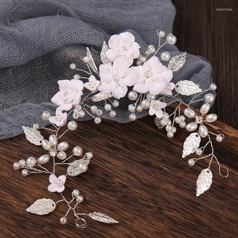 Headpieces Flower Faux Pearls Headbands Fashion Handmade Headdress Pearl Hairband Elegant Po Props Party Costume For Women