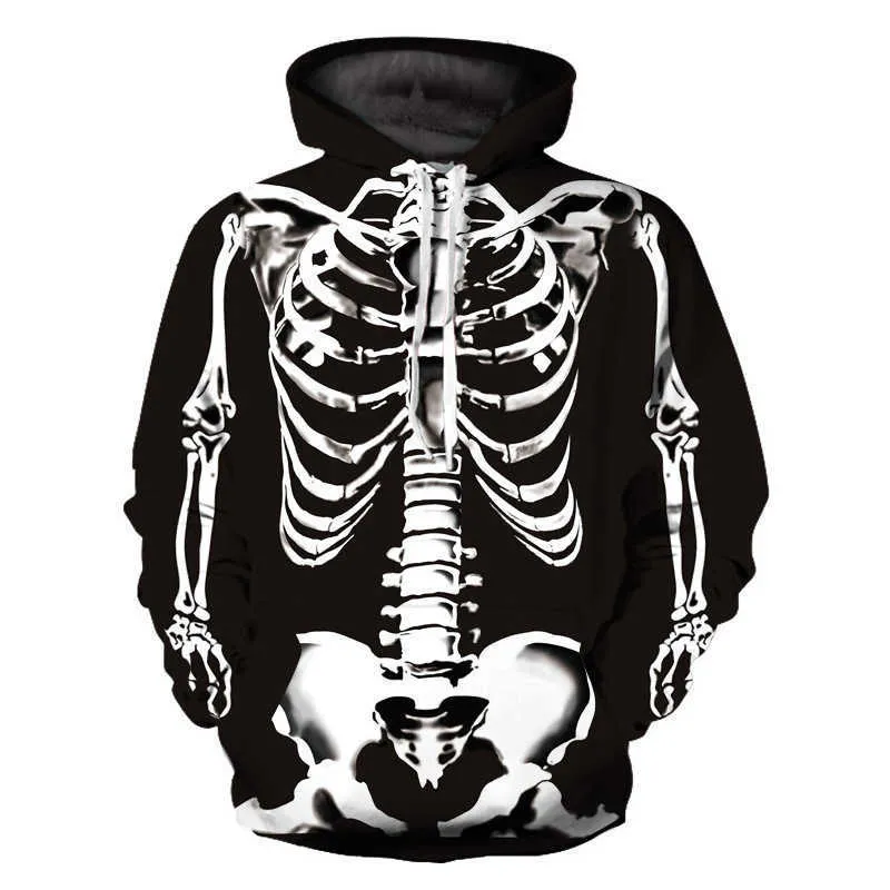 남성용 후드 땀 셔츠 여자 후드 땀 셔츠 2022 New Skull 3D 디지털 인쇄 느슨한 풀오버 까마귀 스웨터 남자 마모 T221020