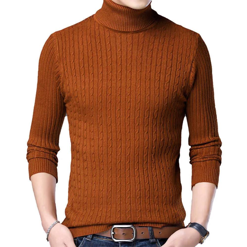 Herentruien Turtleneck Sweater Men Mode gestreepte gebreide pullovers Heren Causale warme brei sweaters slanke pullovers heren kleding 2022 T221019