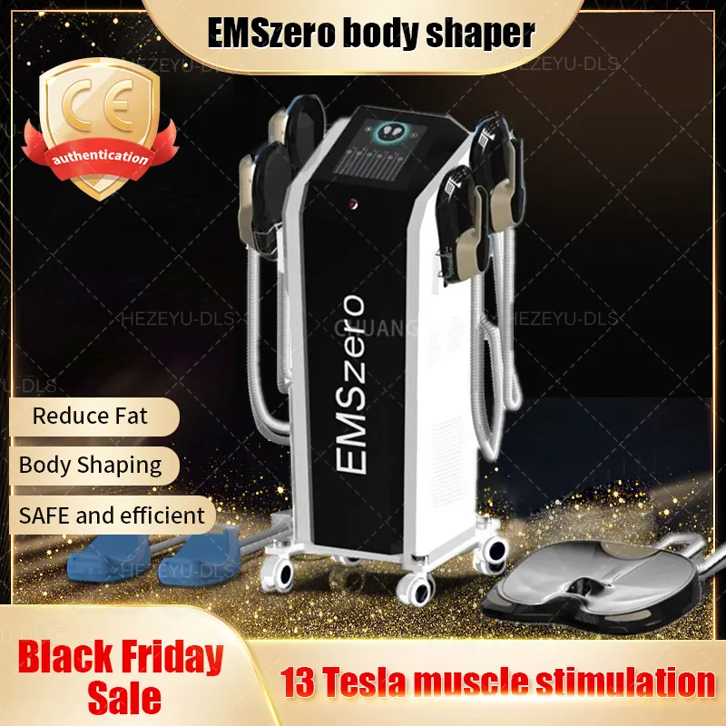 Black Friday Special New Look Slimming Neo DLS-Emslim RF Fat Burning Shaping Beauty Equipment 15 Tesla Elektromagnetisk muskelstimulatormaskin med 2/4/5 handtag