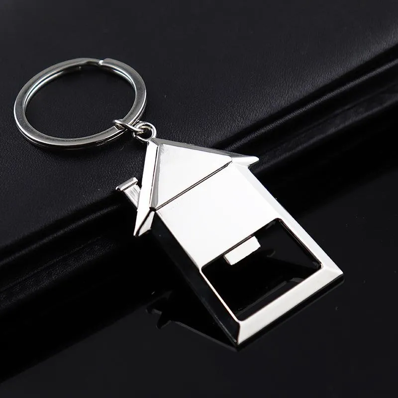 House Shaped Bottle Opener Keychain Personalized Wedding Gifts Souvenirs Birthday Christmas for Guests Wholesale RRA35