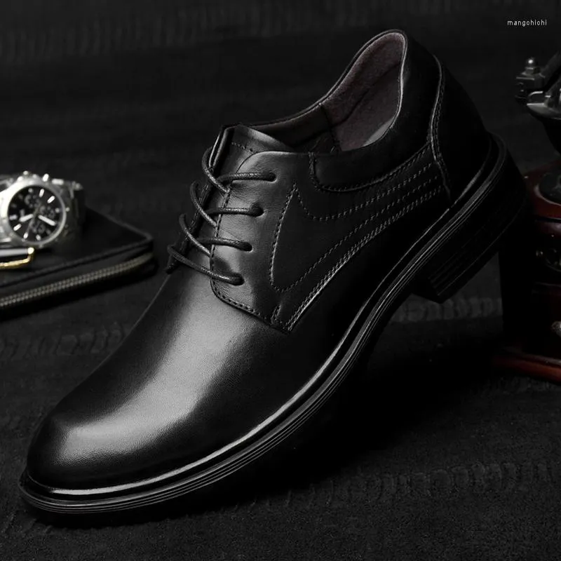 Vestido sapatos de vestido derby 2022 clássicos de couro genuíno sapato de trabalho preto homem grande tamanho 36-47 partido elegante formal para homens