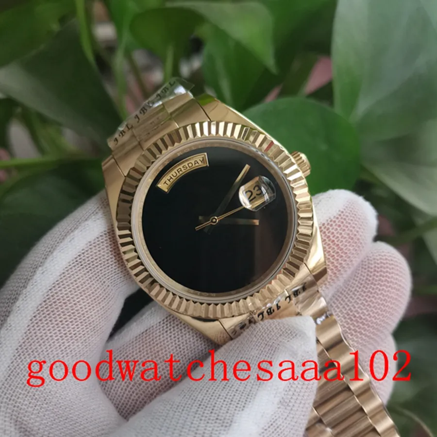 40mm 블랙 No Words Dial 228238 새로운 버전 자동 기계식 2813 이동 18K 옐로우 골드 브레이슬릿 남성 시계 원본 상자