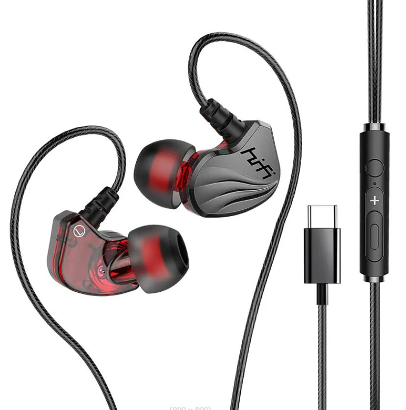 タイプ-CイヤホンファッションデザインOnePlus 8 7 In-ear Mic Super Bass Headset earphone for Samsung Huawei P50 Pro Xiaomi USB C 3.5 mm