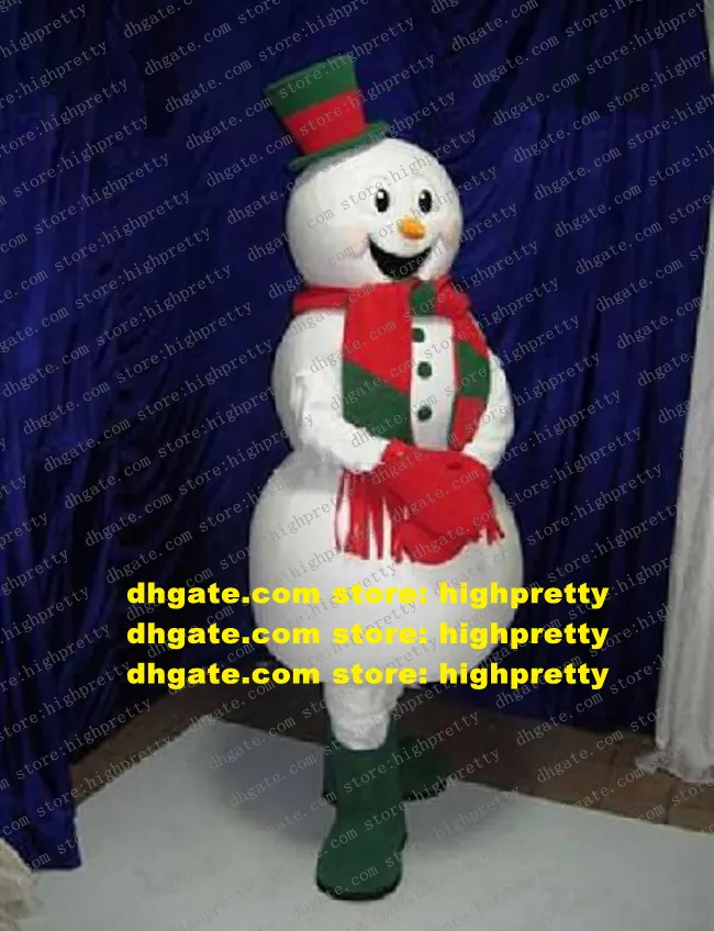 Härlig Vit Yeti Snowman Snow Man Maskot Dräkt Med Knubbig Fett Kropp Glad Skrattande Ansikte Mascotte Vuxen No.195