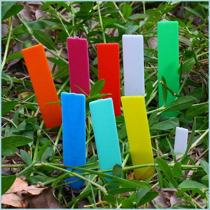 Tuindecoratie Eenwoordlabel Mini Plant Tags Marker Colourf Plastic Tag Kleurvast Duurzaam Classificatie Pot Cture Drop Deliver Dhvwi