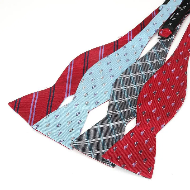 Arco lanchons marca a moda masculina tie de gravação vermelha para homens clássicos jacquard cravat acessórios de gravata borboleta