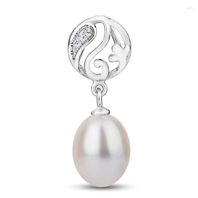 Naszyjniki wiszące 925 Sterling Srebrna Pearl Women Zawieszki Fashion Jewelry Plata For Jewelria Hurtownia GND0635