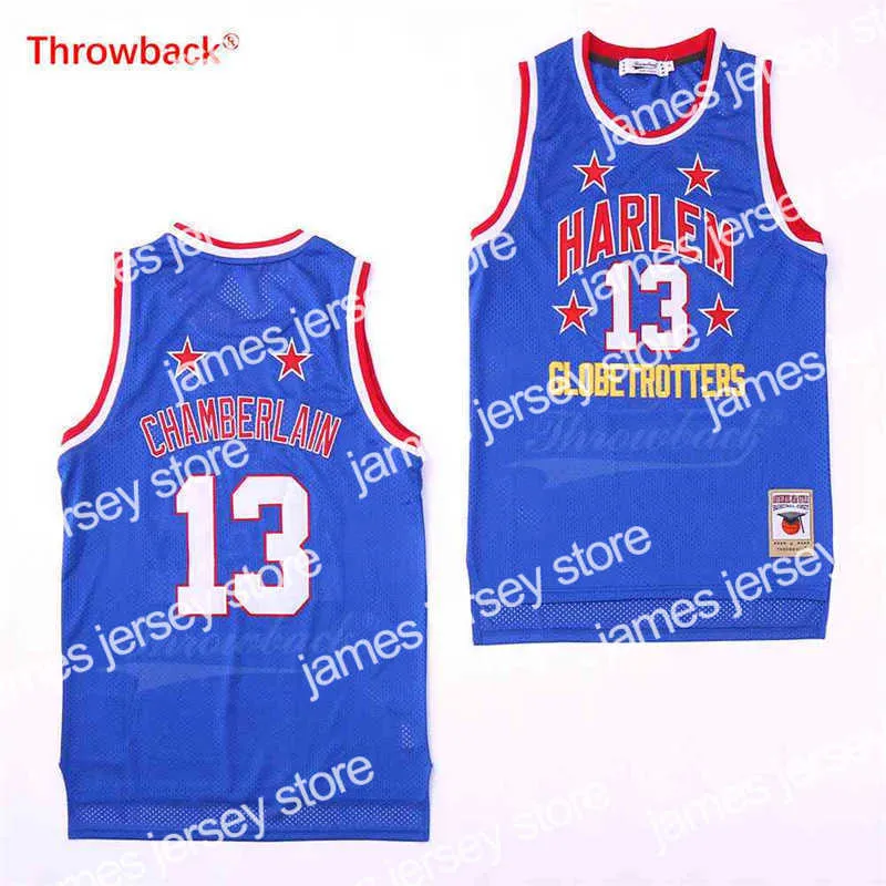 Jerseys de basquete Jerseys Wilt Chamberlain 13 Harlem Globetrotters Jersey Mens tamanho S-xxl 001