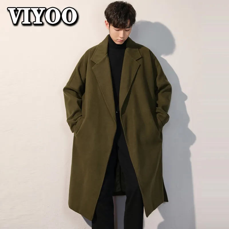 Men's Wool Blends Winter luxury Cardigans Trench Male Black Overcoat Coat Long Padding Clothes Jac Windbreaker For Men 221020