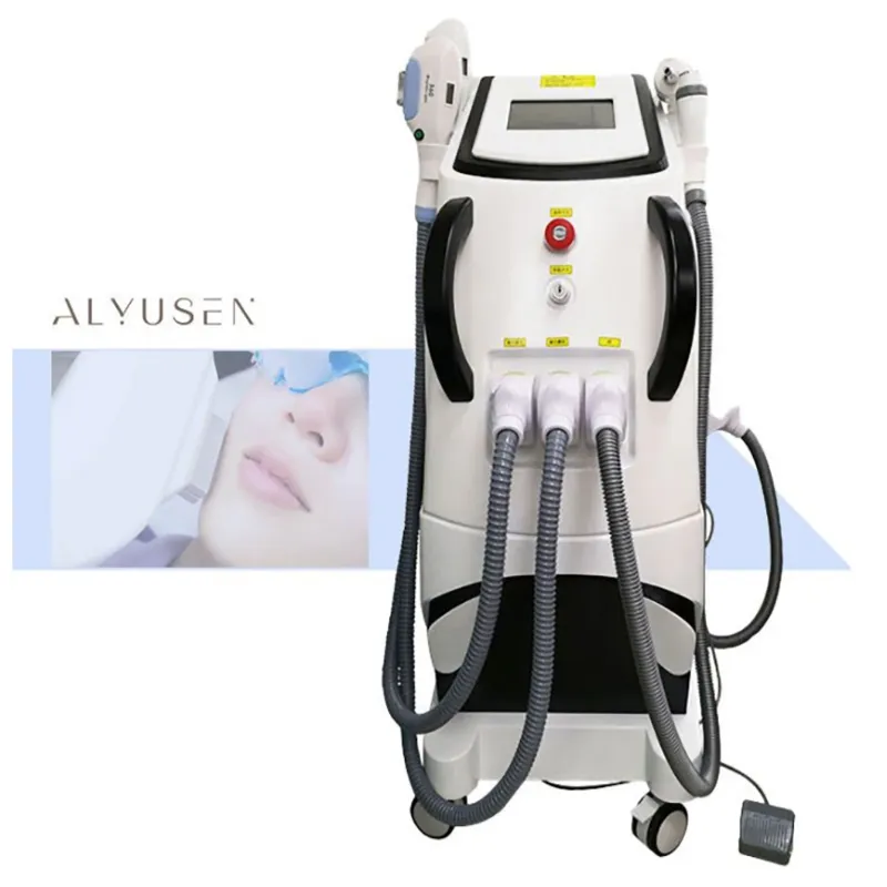 Épilation ipl machine de rajeunissement de la peau Pigmentation enlever le dispositif de tatouage laser ND yag avec 3 poignées