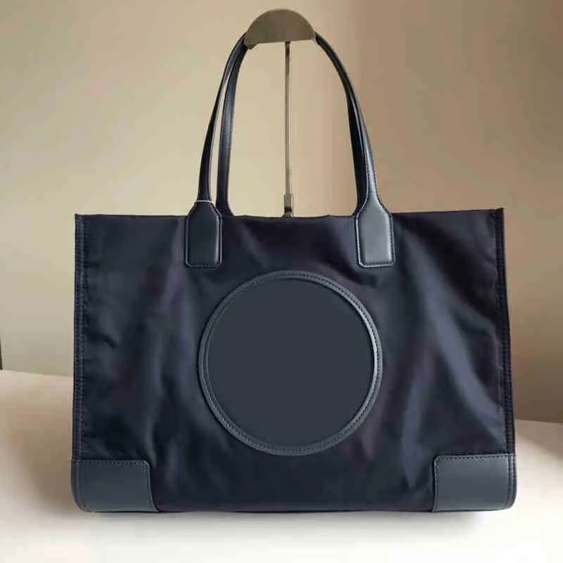 TB Designer Tote Bag Women's High Texture Nylon Tote Handbag Simple Solid Color Large Volume Shopping Purse 220907