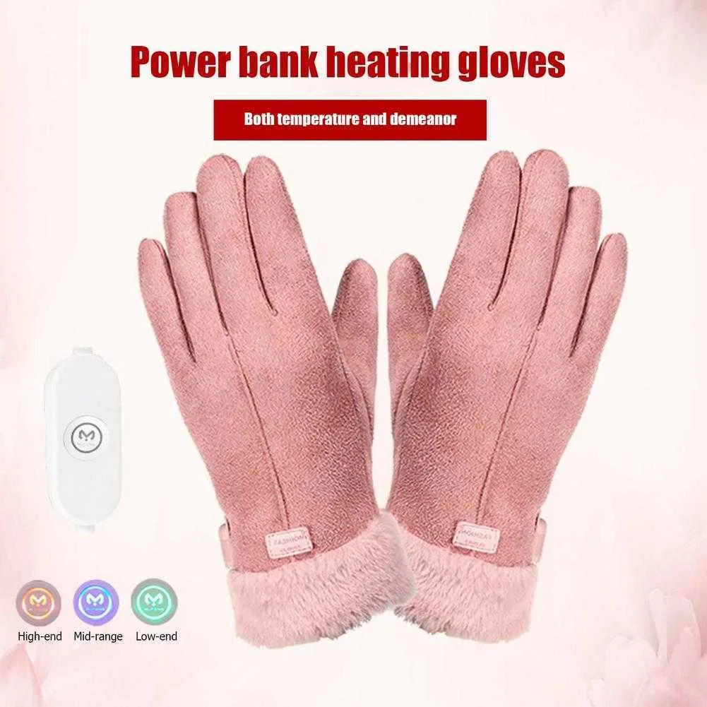 Cycling Gloves Winter Electric Heated USB Charging Heating Ergonomics Ladies Warming On-off And 3 Gear Temperature Regulat T221019