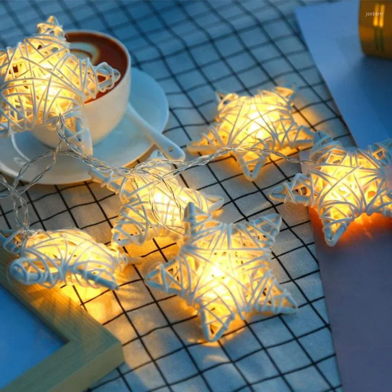 Saiten 5m 20 LED Rattan Star String Lichter Plug in Weihnachten Girlande Lichtbaumdekoration Urlaub Hochzeitsfeier