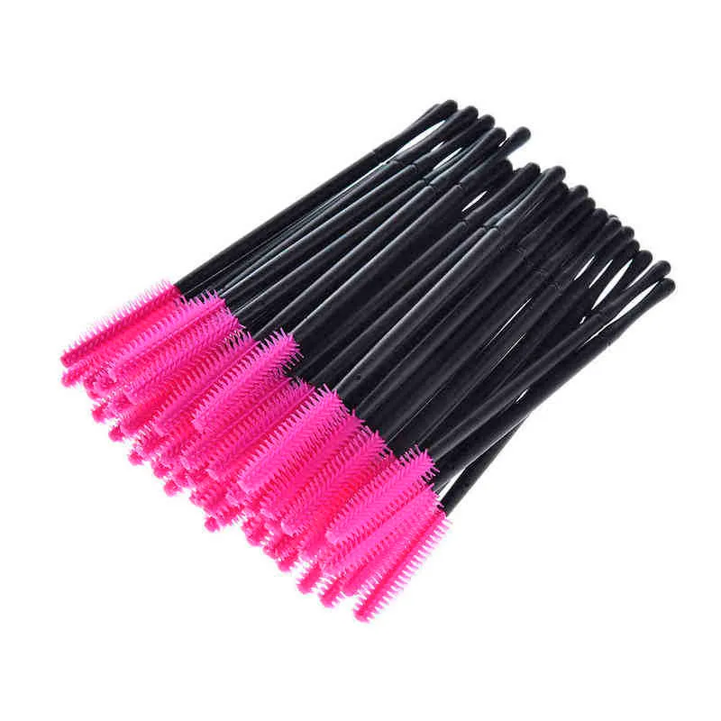 Pinceau de maquillage 50 pièces brosses à cils jetables maquillage en Silicone baguettes de Mascara cosmétique outil applicateur d'extension de cils 0311