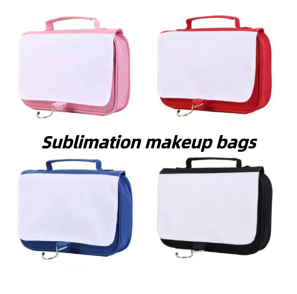 Sublimation Travel Washing Bag Sublimation Hanging Toiletry Bag Custom Logo Pringting Makeup Bags